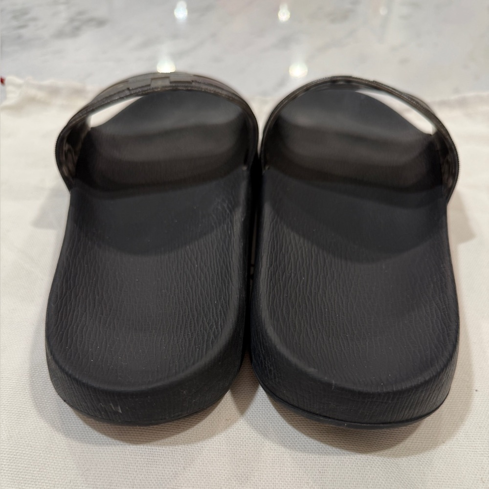 Salvatore Ferragamo Black Patterned Slide Sandals - Picture 5 of 7